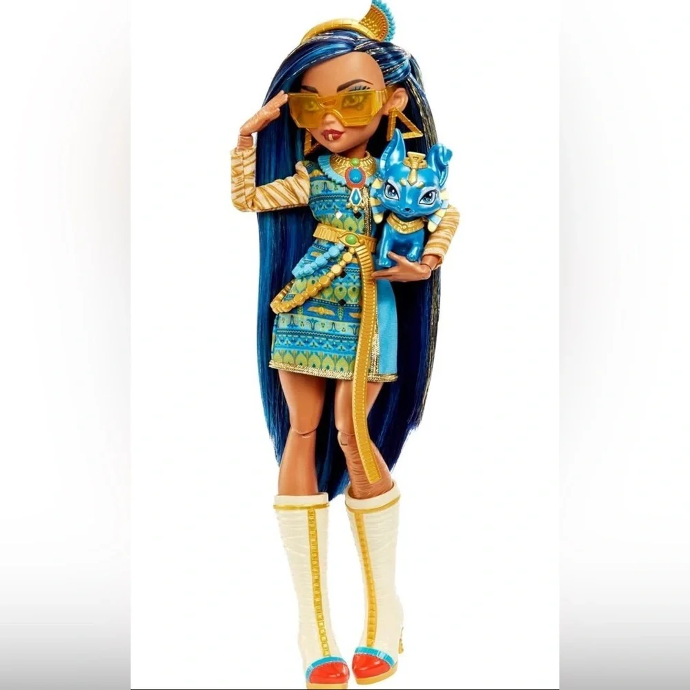 New-Monster High Doll, Cleo De Nile with Blue Streaked Hair